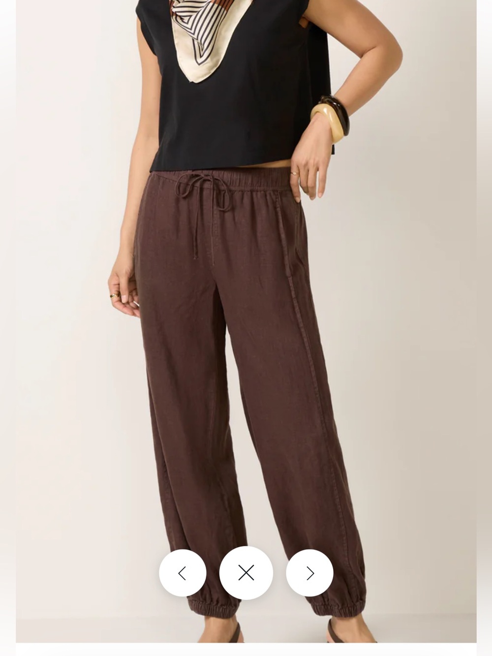 Sanctuary Brown Wide-Leg Drawstring Pants